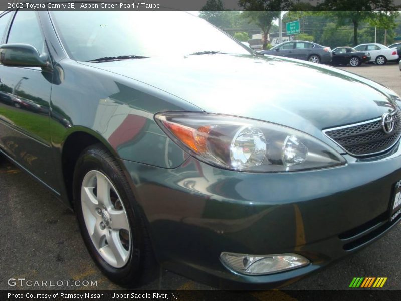 Aspen Green Pearl / Taupe 2002 Toyota Camry SE