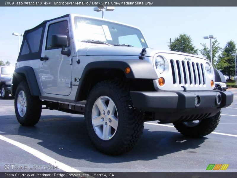 Bright Silver Metallic / Dark Slate Gray/Medium Slate Gray 2009 Jeep Wrangler X 4x4