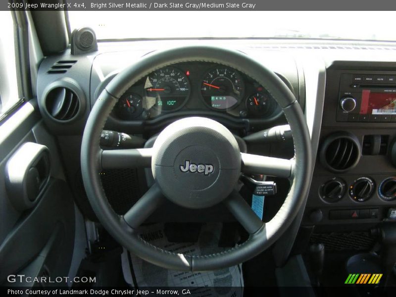 Bright Silver Metallic / Dark Slate Gray/Medium Slate Gray 2009 Jeep Wrangler X 4x4