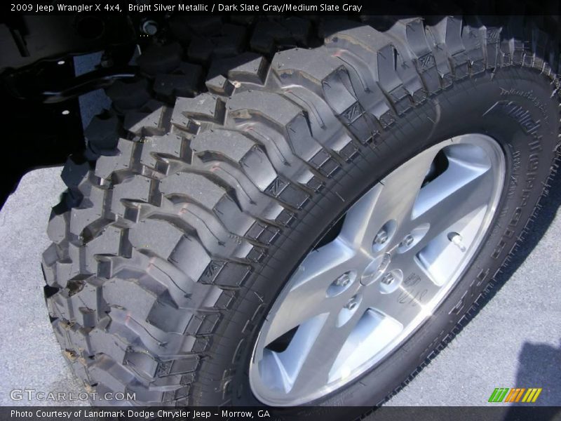 Bright Silver Metallic / Dark Slate Gray/Medium Slate Gray 2009 Jeep Wrangler X 4x4