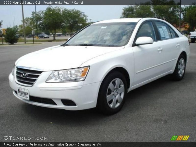 Powder White Pearl / Camel 2009 Hyundai Sonata GLS