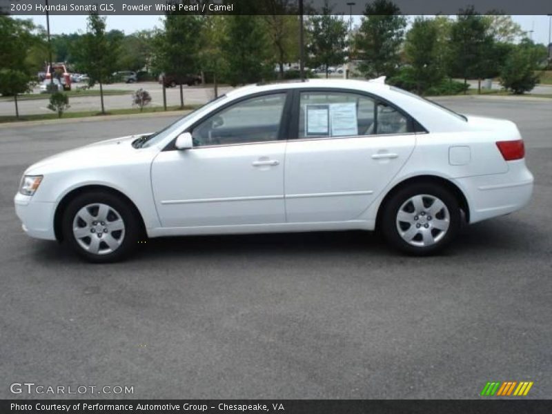 Powder White Pearl / Camel 2009 Hyundai Sonata GLS