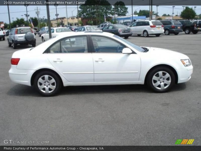 Powder White Pearl / Camel 2009 Hyundai Sonata GLS