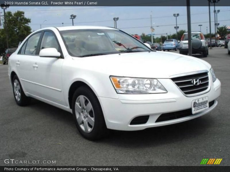 Powder White Pearl / Camel 2009 Hyundai Sonata GLS