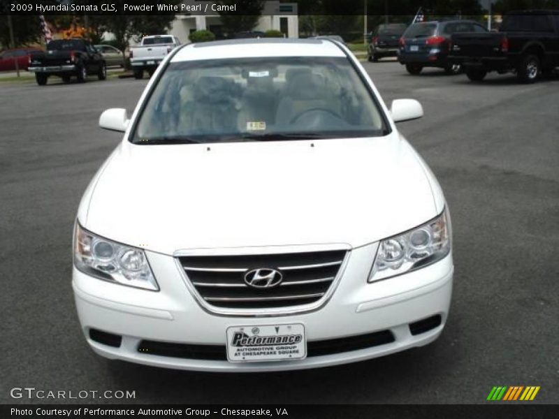 Powder White Pearl / Camel 2009 Hyundai Sonata GLS