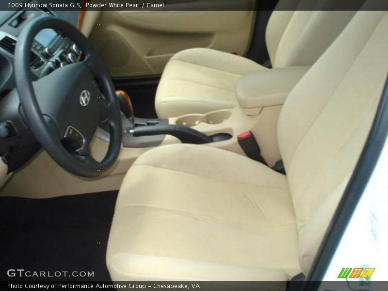 Powder White Pearl / Camel 2009 Hyundai Sonata GLS