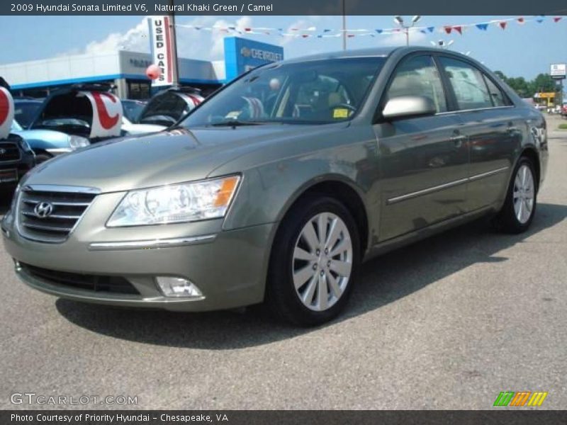 Natural Khaki Green / Camel 2009 Hyundai Sonata Limited V6