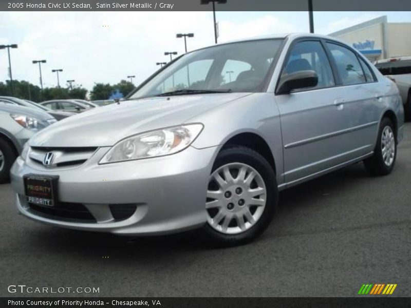 Satin Silver Metallic / Gray 2005 Honda Civic LX Sedan