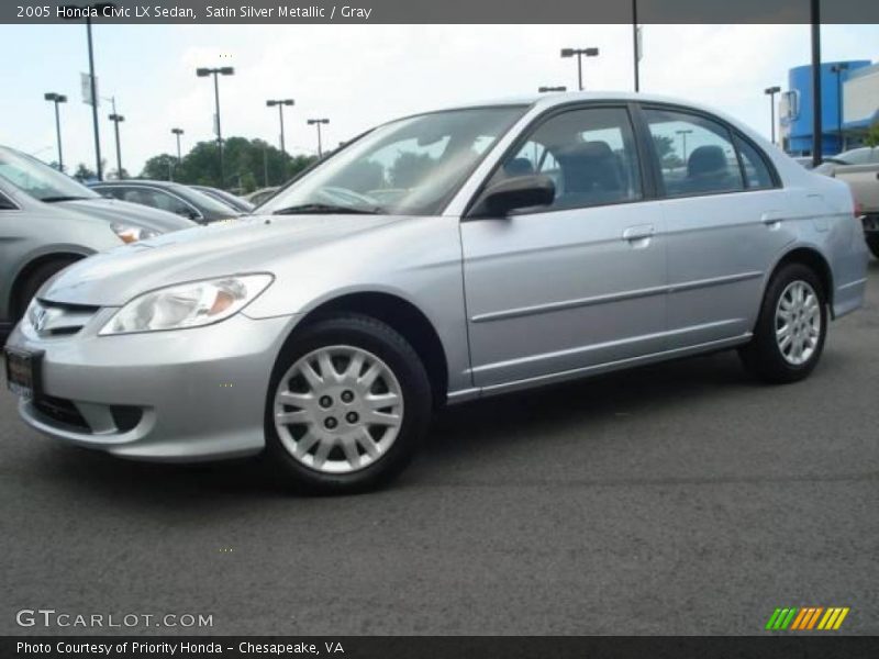 Satin Silver Metallic / Gray 2005 Honda Civic LX Sedan
