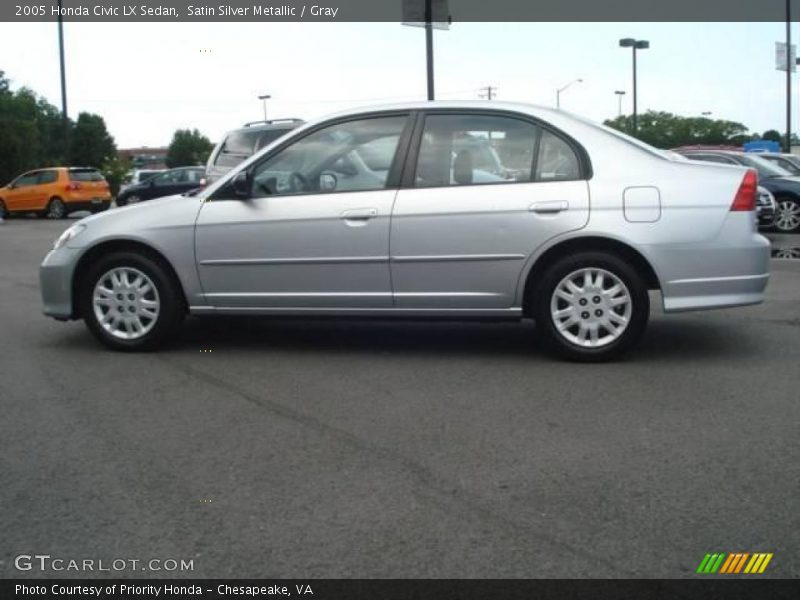 Satin Silver Metallic / Gray 2005 Honda Civic LX Sedan