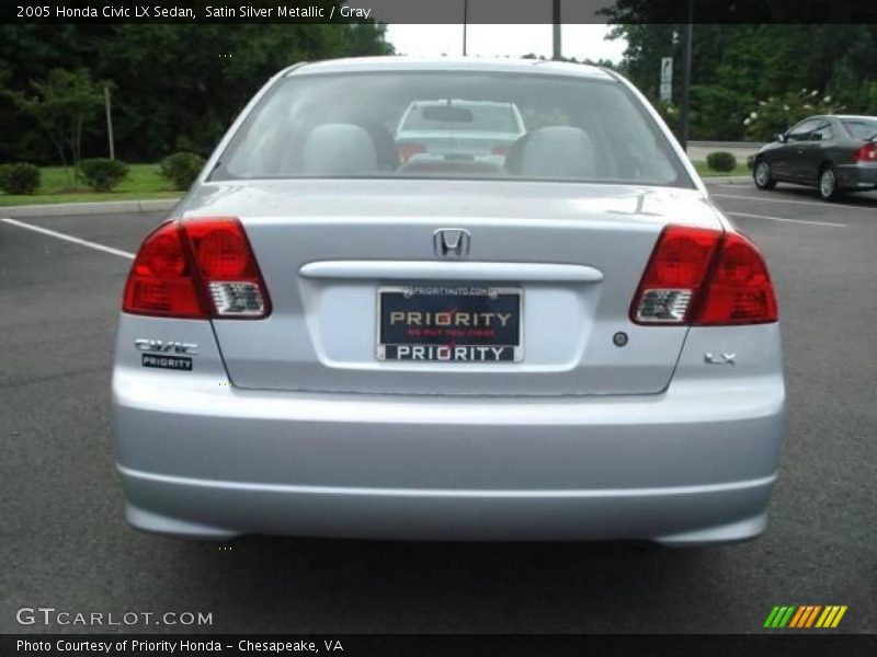 Satin Silver Metallic / Gray 2005 Honda Civic LX Sedan