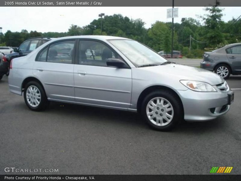 Satin Silver Metallic / Gray 2005 Honda Civic LX Sedan