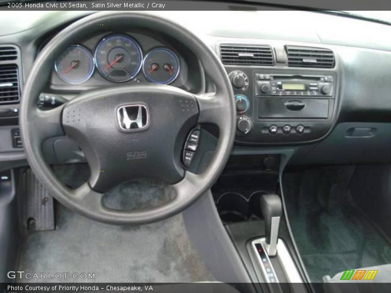 Satin Silver Metallic / Gray 2005 Honda Civic LX Sedan