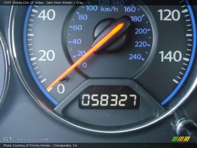 Satin Silver Metallic / Gray 2005 Honda Civic LX Sedan