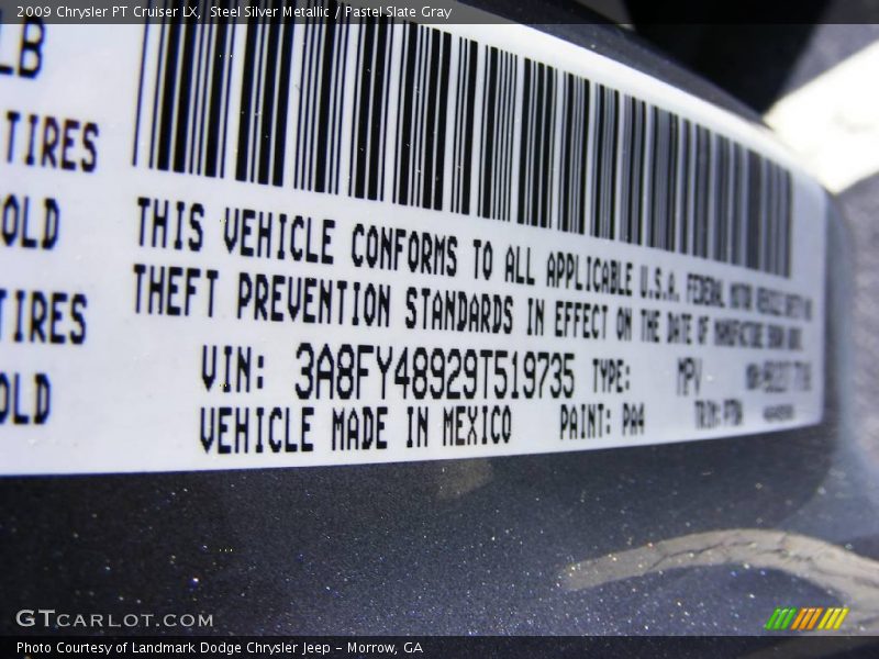 Steel Silver Metallic / Pastel Slate Gray 2009 Chrysler PT Cruiser LX