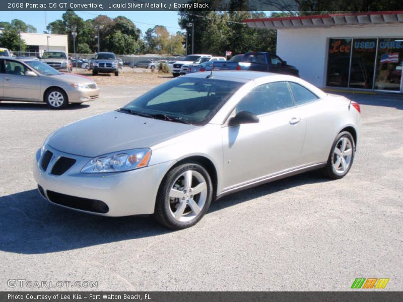 Liquid Silver Metallic / Ebony Black 2008 Pontiac G6 GT Convertible