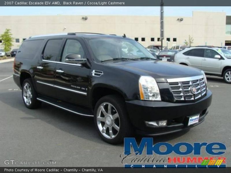 Black Raven / Cocoa/Light Cashmere 2007 Cadillac Escalade ESV AWD