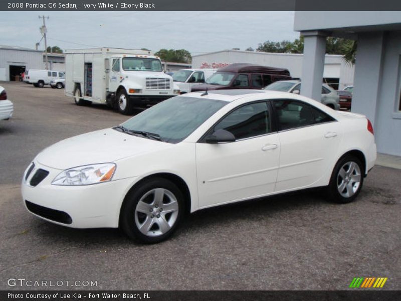 Ivory White / Ebony Black 2008 Pontiac G6 Sedan
