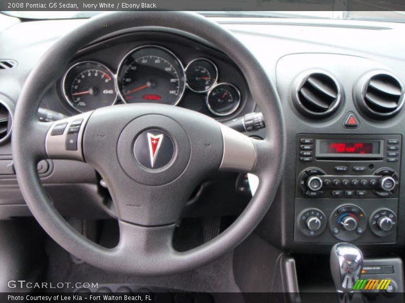 Ivory White / Ebony Black 2008 Pontiac G6 Sedan