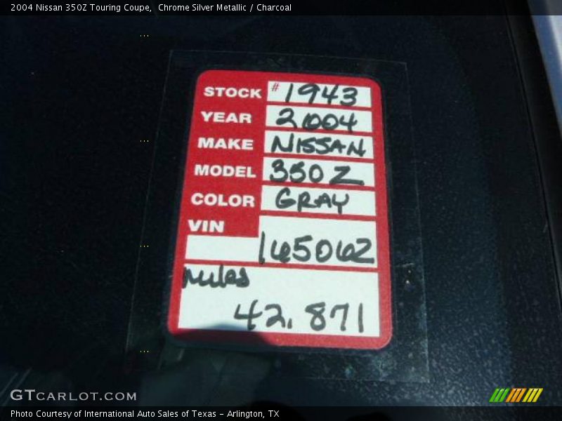 Chrome Silver Metallic / Charcoal 2004 Nissan 350Z Touring Coupe