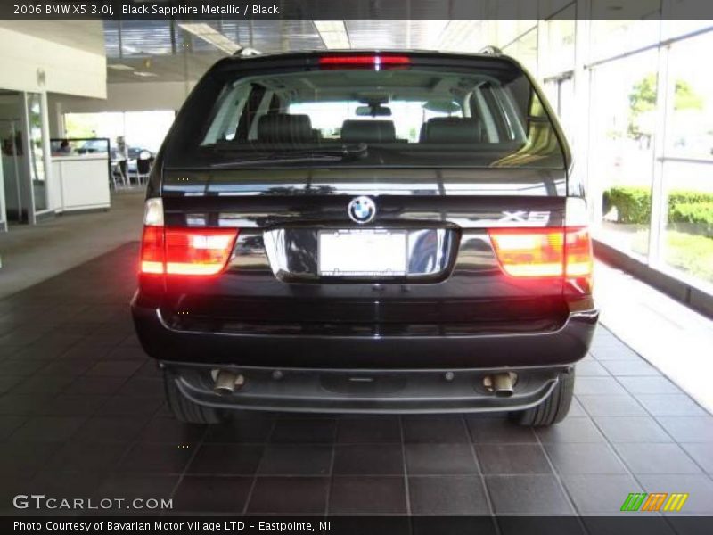Black Sapphire Metallic / Black 2006 BMW X5 3.0i