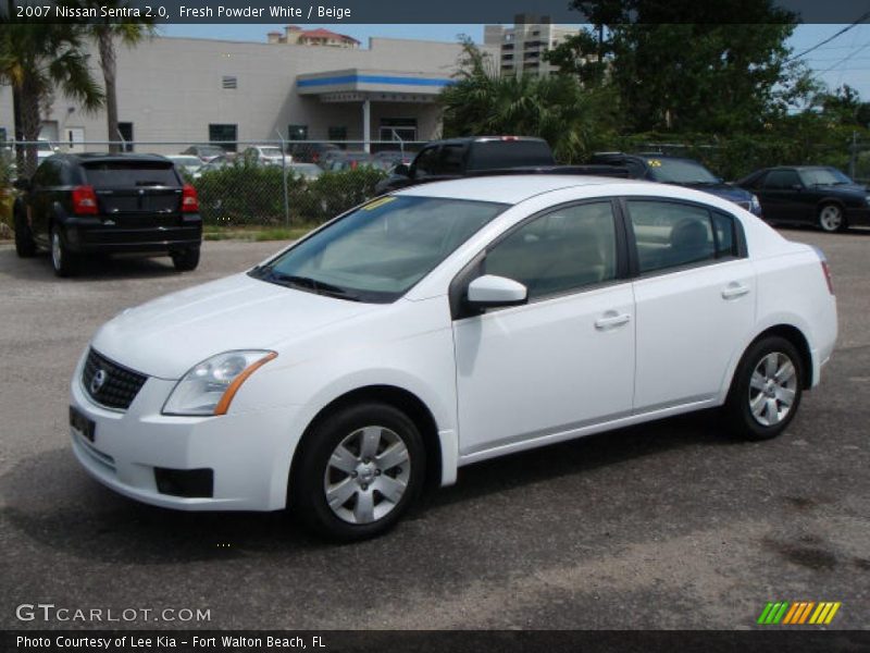 Fresh Powder White / Beige 2007 Nissan Sentra 2.0