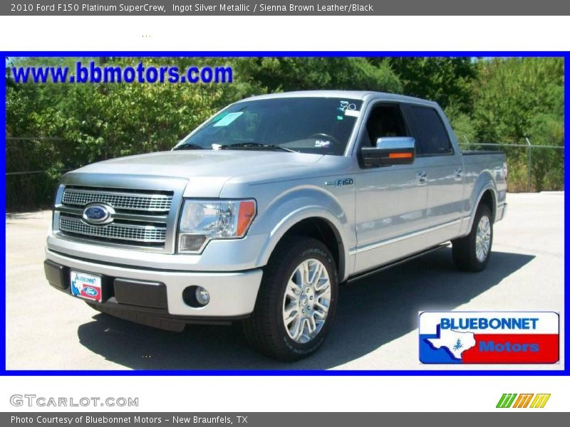 Ingot Silver Metallic / Sienna Brown Leather/Black 2010 Ford F150 Platinum SuperCrew