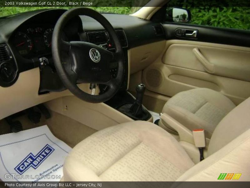 Black / Beige 2003 Volkswagen Golf GL 2 Door