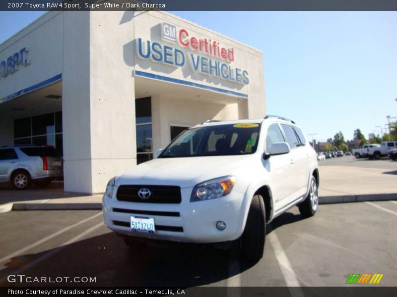 Super White / Dark Charcoal 2007 Toyota RAV4 Sport