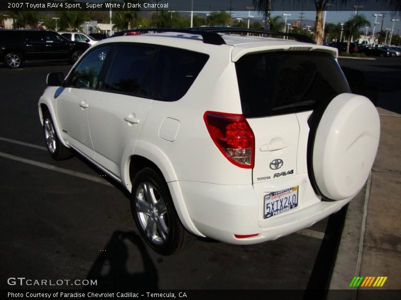 Super White / Dark Charcoal 2007 Toyota RAV4 Sport