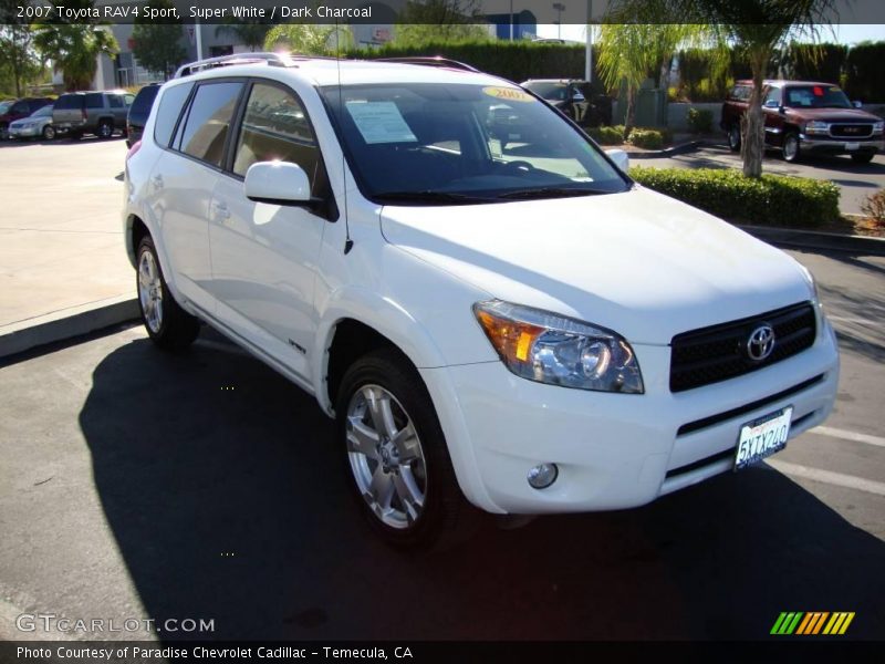 Super White / Dark Charcoal 2007 Toyota RAV4 Sport