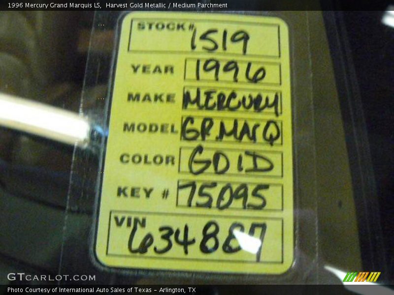 Harvest Gold Metallic / Medium Parchment 1996 Mercury Grand Marquis LS