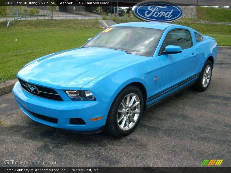 Grabber Blue / Charcoal Black 2010 Ford Mustang V6 Coupe