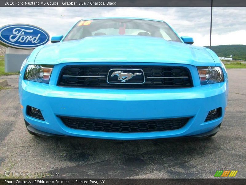 Grabber Blue / Charcoal Black 2010 Ford Mustang V6 Coupe