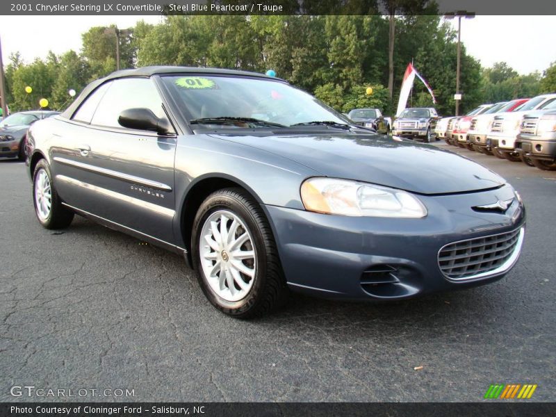 Steel Blue Pearlcoat / Taupe 2001 Chrysler Sebring LX Convertible