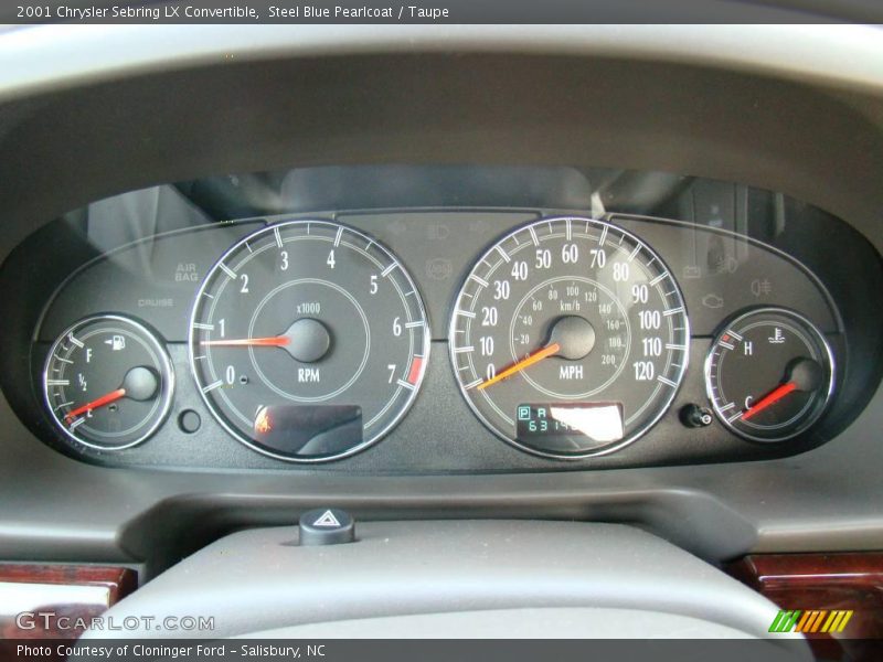 Steel Blue Pearlcoat / Taupe 2001 Chrysler Sebring LX Convertible