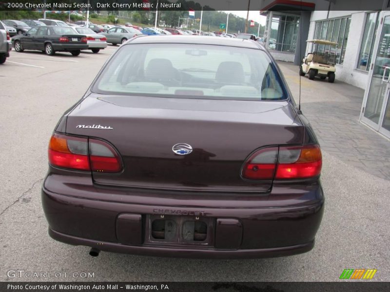 Dark Cherry Metallic / Neutral 2000 Chevrolet Malibu Sedan