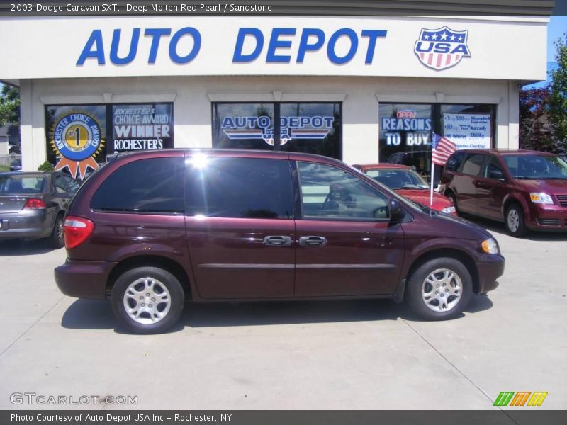 Deep Molten Red Pearl / Sandstone 2003 Dodge Caravan SXT