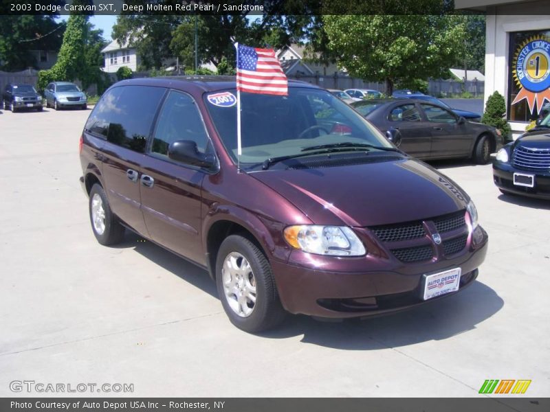 Deep Molten Red Pearl / Sandstone 2003 Dodge Caravan SXT