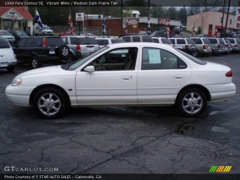 Vibrant White / Medium Dark Prairie Tan 1999 Ford Contour SE