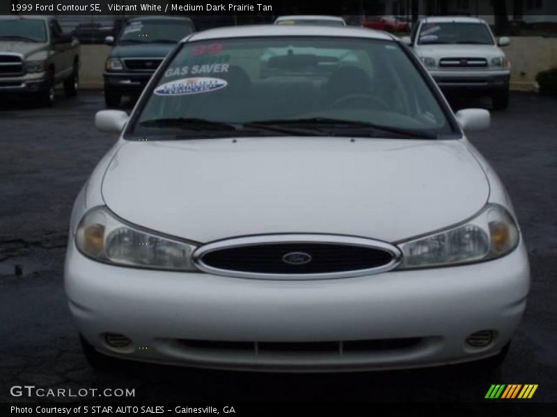 Vibrant White / Medium Dark Prairie Tan 1999 Ford Contour SE