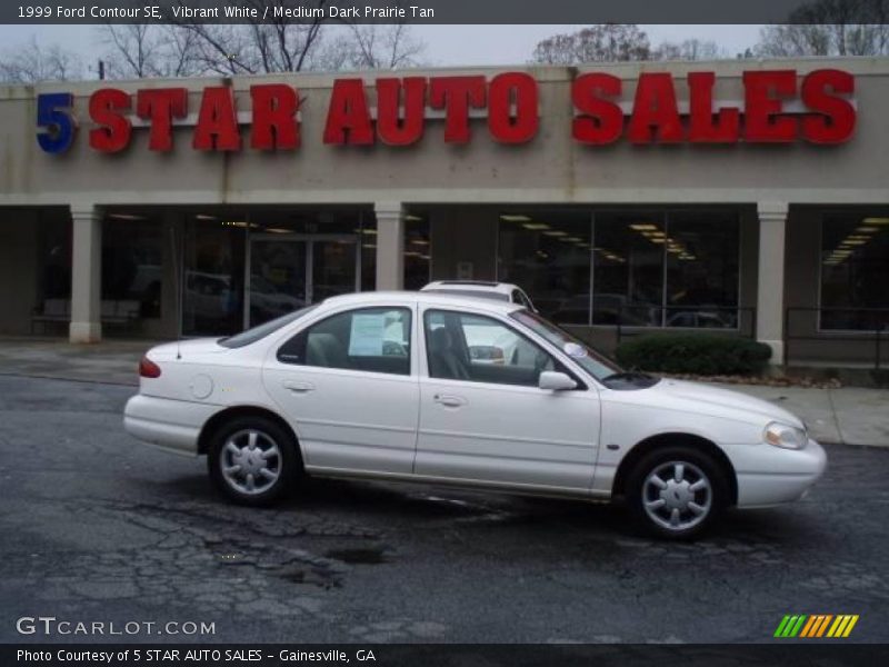 Vibrant White / Medium Dark Prairie Tan 1999 Ford Contour SE