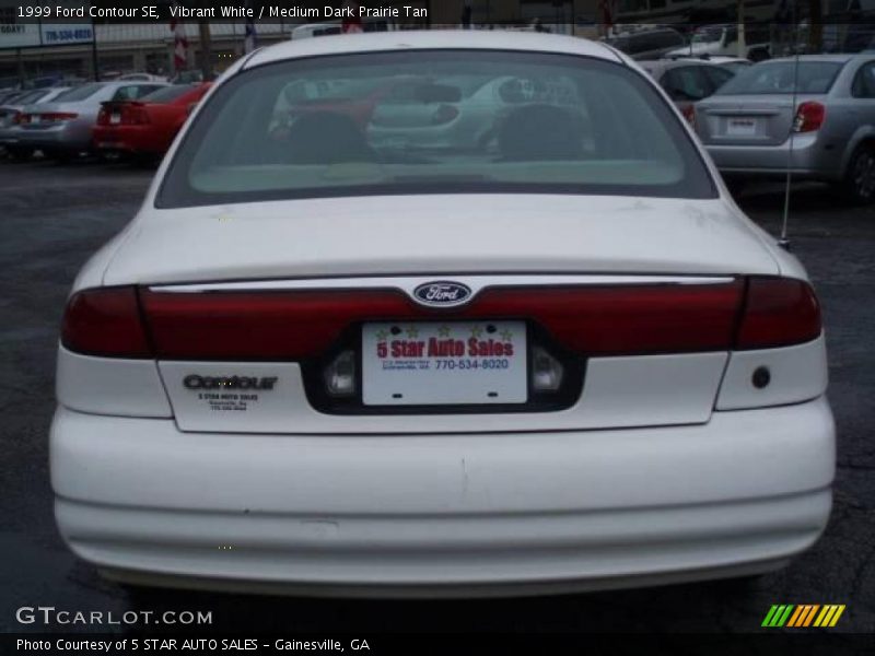 Vibrant White / Medium Dark Prairie Tan 1999 Ford Contour SE