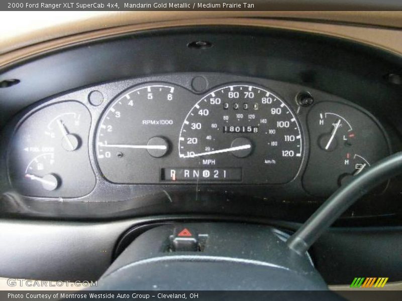 Mandarin Gold Metallic / Medium Prairie Tan 2000 Ford Ranger XLT SuperCab 4x4