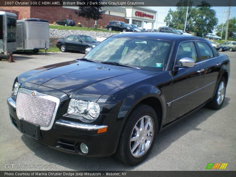 Brilliant Black / Dark Slate Gray/Light Graystone 2007 Chrysler 300 C HEMI AWD