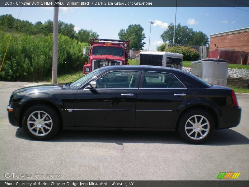 Brilliant Black / Dark Slate Gray/Light Graystone 2007 Chrysler 300 C HEMI AWD