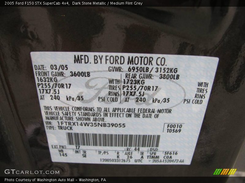 Dark Stone Metallic / Medium Flint Grey 2005 Ford F150 STX SuperCab 4x4