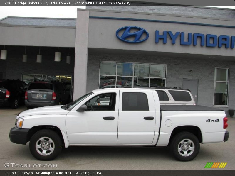 Bright White / Medium Slate Gray 2005 Dodge Dakota ST Quad Cab 4x4