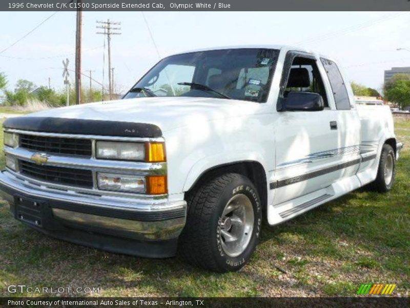 Olympic White / Blue 1996 Chevrolet C/K C1500 Sportside Extended Cab