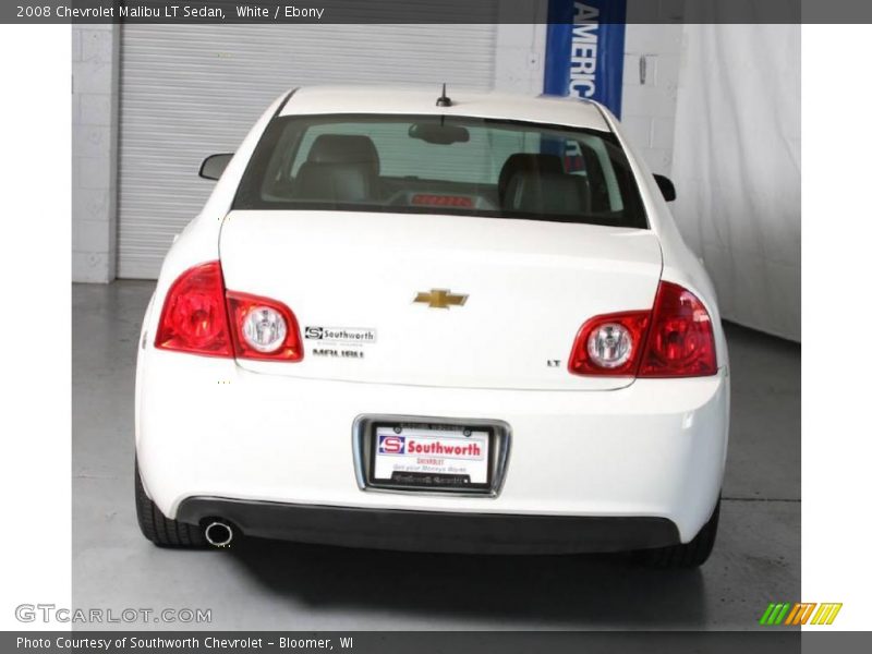 White / Ebony 2008 Chevrolet Malibu LT Sedan